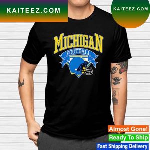 Michigan Wolverines football Print Helmet T-shirt