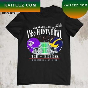Michigan Wolverines vs. TCU Horned Frogs College Football Playoff 2022 Fiesta Bowl T-shirt