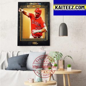 Mike Trout 2022 All MLB First Team OF Los Angeles Angels Art Decor Poster Canvas