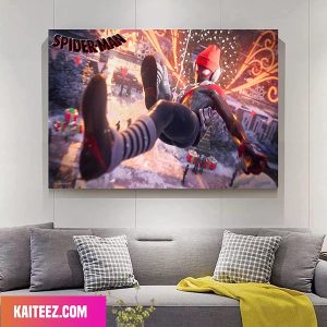 Miles Morales Spiderman Marvel Studios x Sony Play Station Game Home Decorations Canvas-Poster