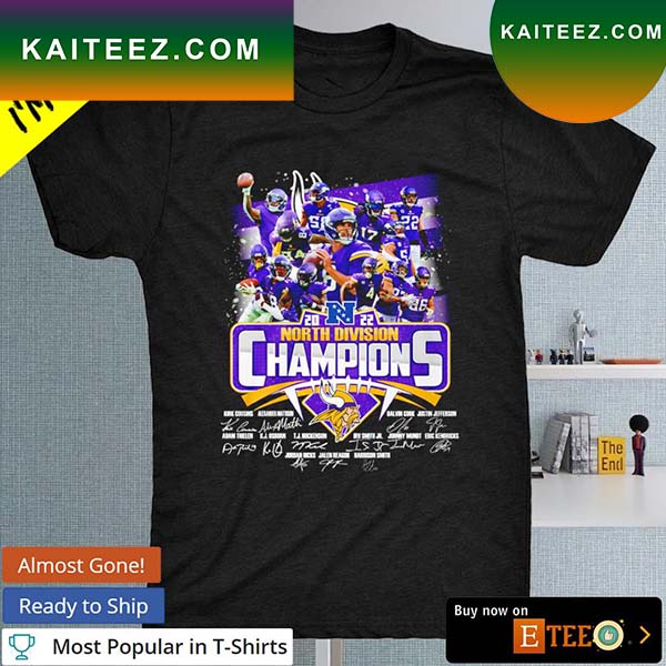 Minnesota Vikings 2022 NFC North division Champions matchup city skyline T- Shirt - Kaiteez