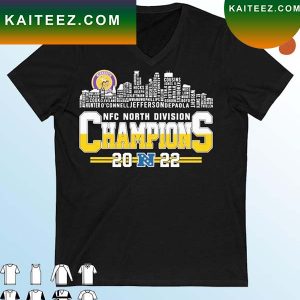 Minnesota Vikings Team Skyline NFC North Division Champions 2022 T-Shirt