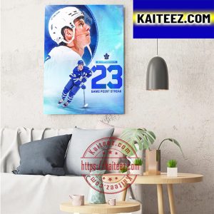 Mitch Marner 23 Game Point Streak Art Decor Poster Canvas