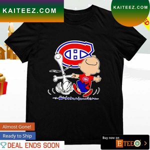 Montreal Canadiens Snoopy and Charlie Brown dancing T-shirt