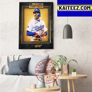 Mookie Betts 2022 All MLB First Team OF Los Angeles Dodgers Art Decor Poster Canvas