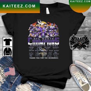 NFC North Champions Minnesota Vikings Thank You For The Memories Signatures T-shirt