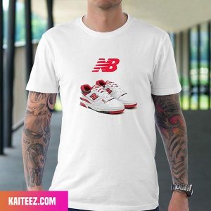 New Balance 550 White-red Restocked via NB USA Fan Gifts T-Shirt