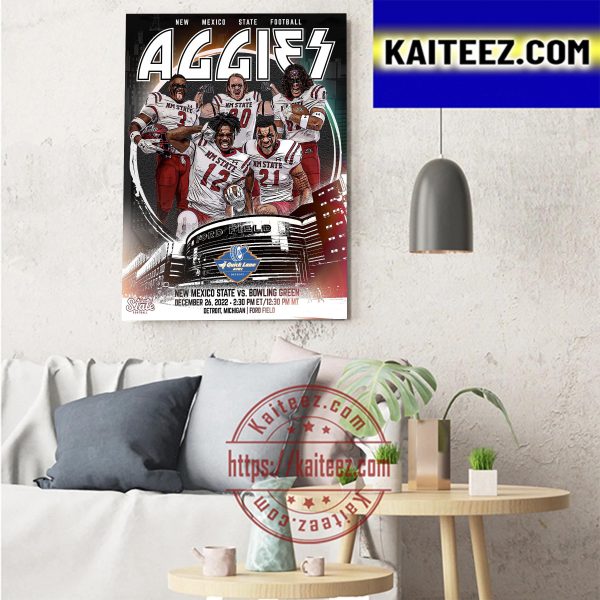 New Mexico State Football The Aggies Are Headed To Detroit Rock City Art Decor Poster Canvas