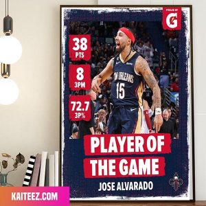 New Orleans Pelicans 38 Piece Nuggets Player Of The Game Jose Alvarado Poster