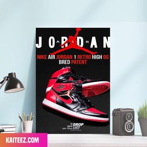 Nike Air Jordan 1 Retro High OG Bred Patent Home Decorations Poster-Canvas