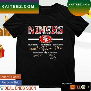 Niners Matt Breida J.Garoppolo George Kittle Fred Warner R.Sherman SF 49ers signatures T-shirt