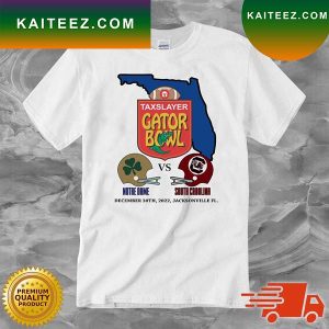 Notre Dame Fighting Irish Vs South Carolina Gamecocks Taxslayer Gator Bowl December 30th 2022 Jacksonville T-shirt