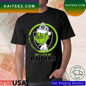 Oakland Raiders NFL Christmas Grinch I Hate People But I Love My Favorite Football Team Sweater T-shirt
