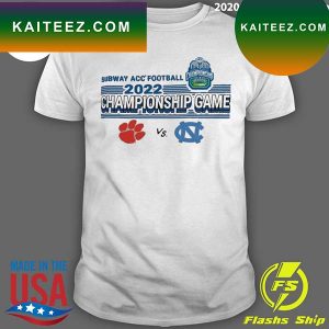 Official 2022 Subway Acc Football Championship Game Clemson Vs North Carolina T-shirt