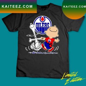 Official Edmonton Oilers Snoopy and Charlie Brown dancing T-shirt