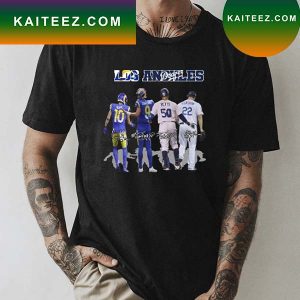 Official Los Angles Rams And Los Angeles Dodgers Kupp Stafford Betts And Kershaw Signatures T-shirt