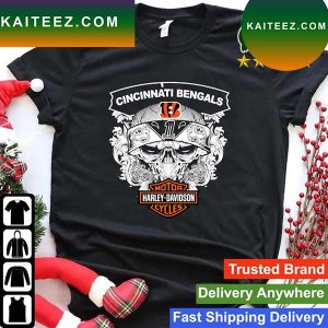 Official Skull Cincinnati Bengals Nfl Football Motor Harley Davidson Cycles T-shirt