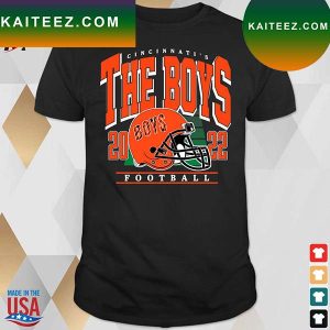 Official cincinnati The Boys 2022 Cin Helmet Football T-Shirt