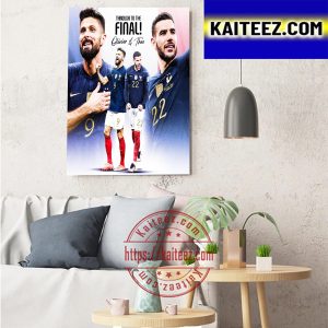 Olivier Giroud And Theo Hernandez Of France And AC Milan In The FIFA World Cup 2022 Final Art Decor Poster Canvas