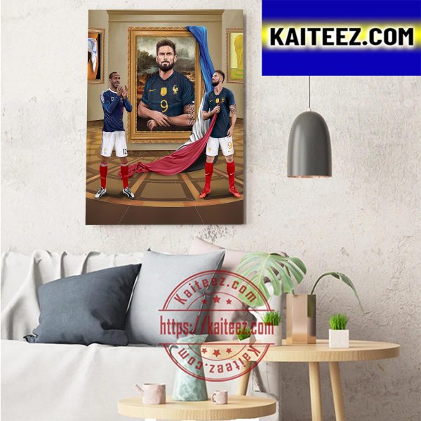 Olivier Giroud Becomes France All Time Top Scorer With 52 Goals Art Decor Poster Canvas