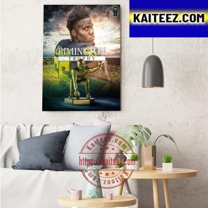 Olu Oluwatimi Winner Rimington Trophy With Michigan Football Art Decor Poster Canvas