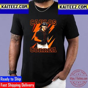 Orange Thunder Baseball Carlos Correa Vintage T-Shirt