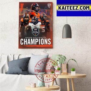 Oregon State Football Champions SRS Distribution Las Vegas Bowl In PAC 12 Conference Art Decor Poster Canvas