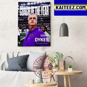 Paul Bear Bryant Coach Of The Year Award Is Sonny Dykes TCU Football Head Coach Art Decor Poster Canvas