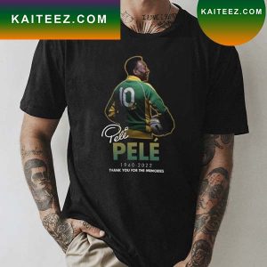 Pele 10 The King Football Player With Cup Legend Brazil Brasil RIP Signature Retro Vintage Bootleg Rap Style T-Shirt