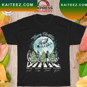 Philadelphia Eagles Abbey Road signatures 2022 merry christmas T-shirt