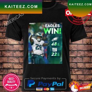 Philadelphia Eagles Win 48 22 New York Giants Nfl 2022 Matchup Gameday Final Score T-Shirt