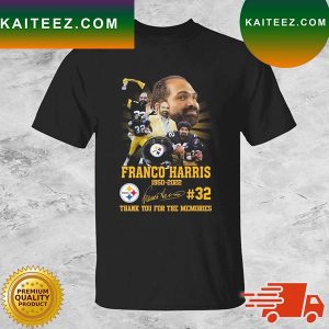 Pittsburgh Steelers Franco Harris 1950-2022 Thank You For The Memories Signature T-shirt