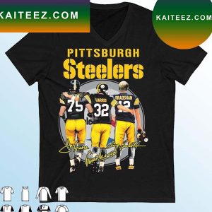 Pittsburgh Steelers Franco Harris Joe Greene And Terry Bradshaw Signatures T-Shirt