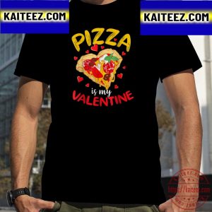 Pizza Is My Valentine Love Heart Valentine Day Vintage T-Shirt