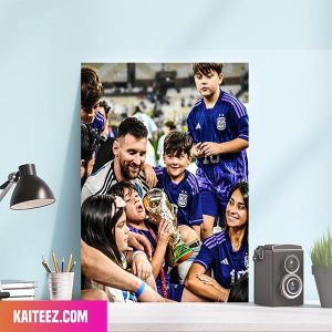 Pure Happiness Lionel Messi And His Family Congratulations Argentina Team To Win FIFA World Cup 2022 Home Decor Canvas-Poster