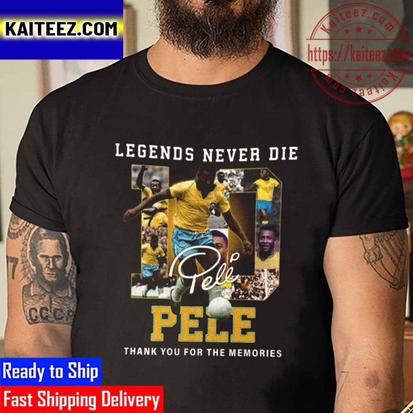 RIP 10 Pele 1940 2022 Legend Never Die Thank You For The Memories Vintage T-Shirt