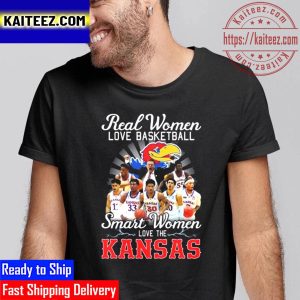 Real Women Love Football Basketball Smart Women Love The Kansas Jayhawks Vintage T-Shirt