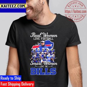 Real Women Love Football Smart Women Love The Buffalo Bills Signatures Vintage T-Shirt