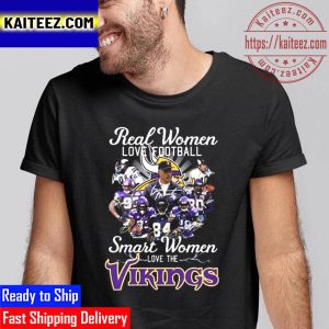 Real Women Love Football Smart Women Love The Minnesota Vikings Signatures Vintage T-Shirt