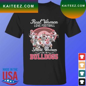 Real Women Love Baseball smart women love the Georgia Bulldogs signatures 2022 T-shirt