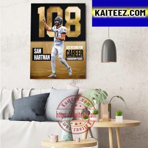 Sam Hartman 108 Touchdown Passes Most In ACC History Art Decor Poster Canvas