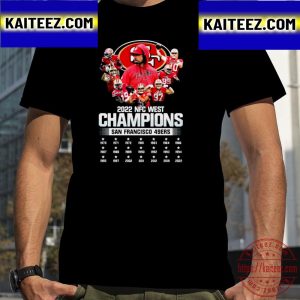 San Francisco 49ers 2022 NFC West Division Champions Signatures Vintage T-Shirt