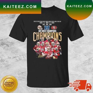 San Francisco 49ers Back To Back 2012 2019 2022 NFC West Champions Signatures T-shirt