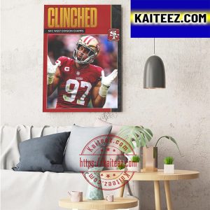 San Francisco 49ers Clinched NFC West Division Champs Art Decor Poster Canvas