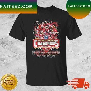 San Francisco 49ers Team Football 2022 NFC West Division Champions Signatures T-shirt