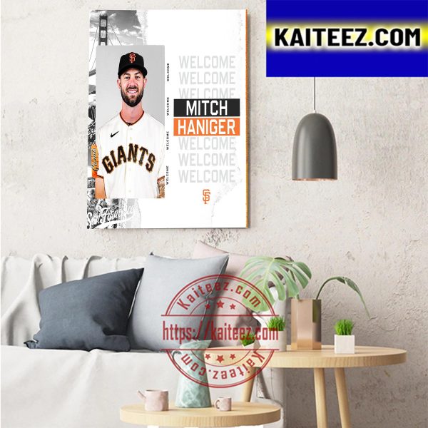 San Francisco Giants Welcome OF Mitch Haniger Art Decor Poster Canvas