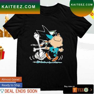 San Jose Sharks Snoopy and Charlie Brown dancing T-shirt