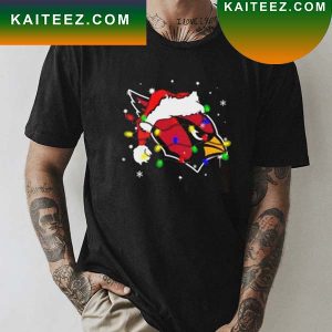 Santa Arizona Cardinals Logo Lights Christmas T-shirt