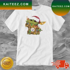 Santa Baby Yoda Steelers Light Christmas T-shirt