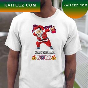 Santa Hat Dabbing Atlanta Braves Merry Christmas 2022 T-shirt